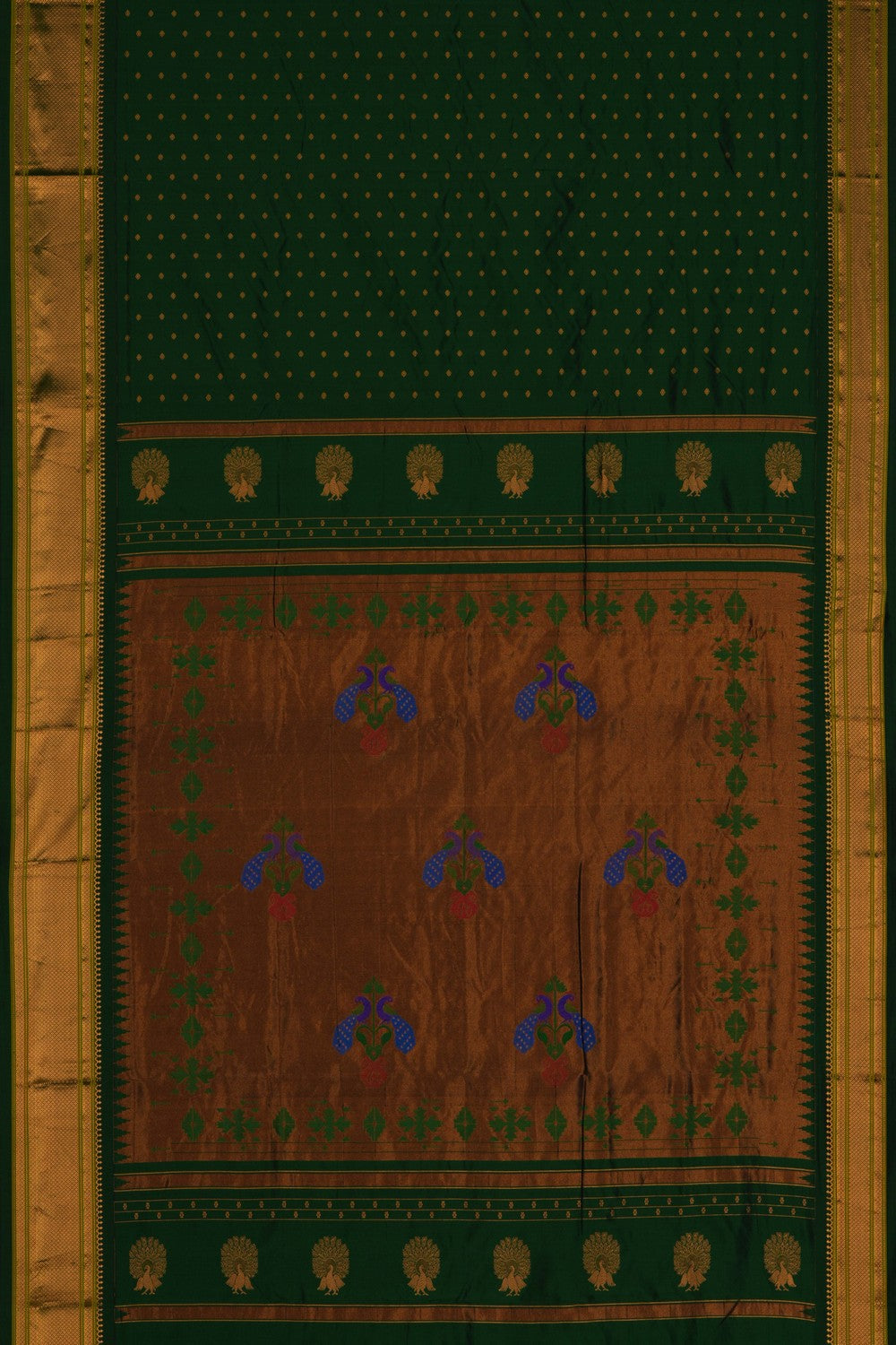 Image of Gadwal Silk Green Saree